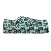 sloth fabric // mint grey black and white gender neutral kids