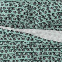 sloth fabric // mint grey black and white gender neutral kids