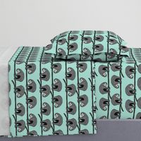 sloth fabric // mint grey black and white gender neutral kids