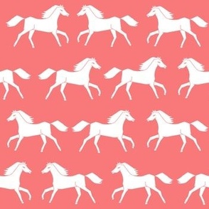 horses // coral sweet girls pink coral blush animal farm ranch design