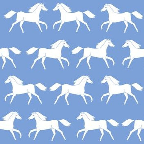 horses // cornflower blue kids blue pastel 