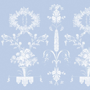 Rococo Garden in sun fade on blueberry