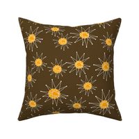 Atomic Starburst Pattern Brown