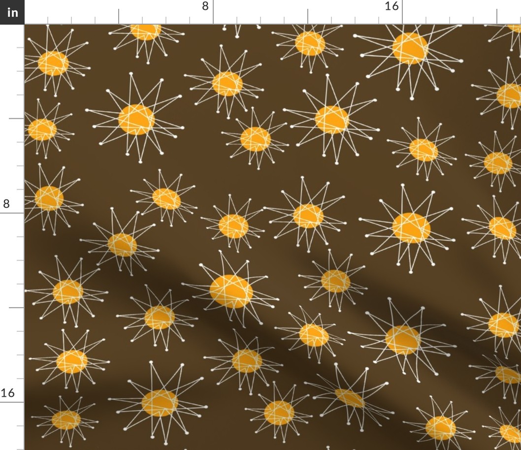 Atomic Starburst Pattern Brown