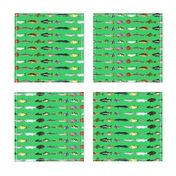  23 Amazon River Fish on green