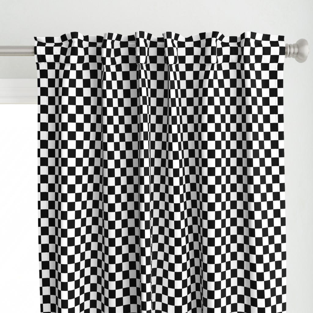 One Inch Black and White Checkered