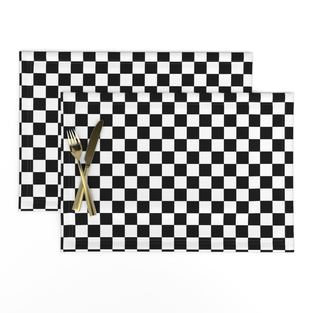 One Inch Black and White Checkered