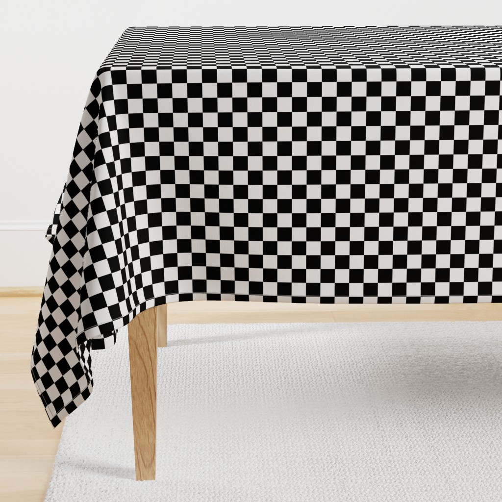 One Inch Black and White Checkered