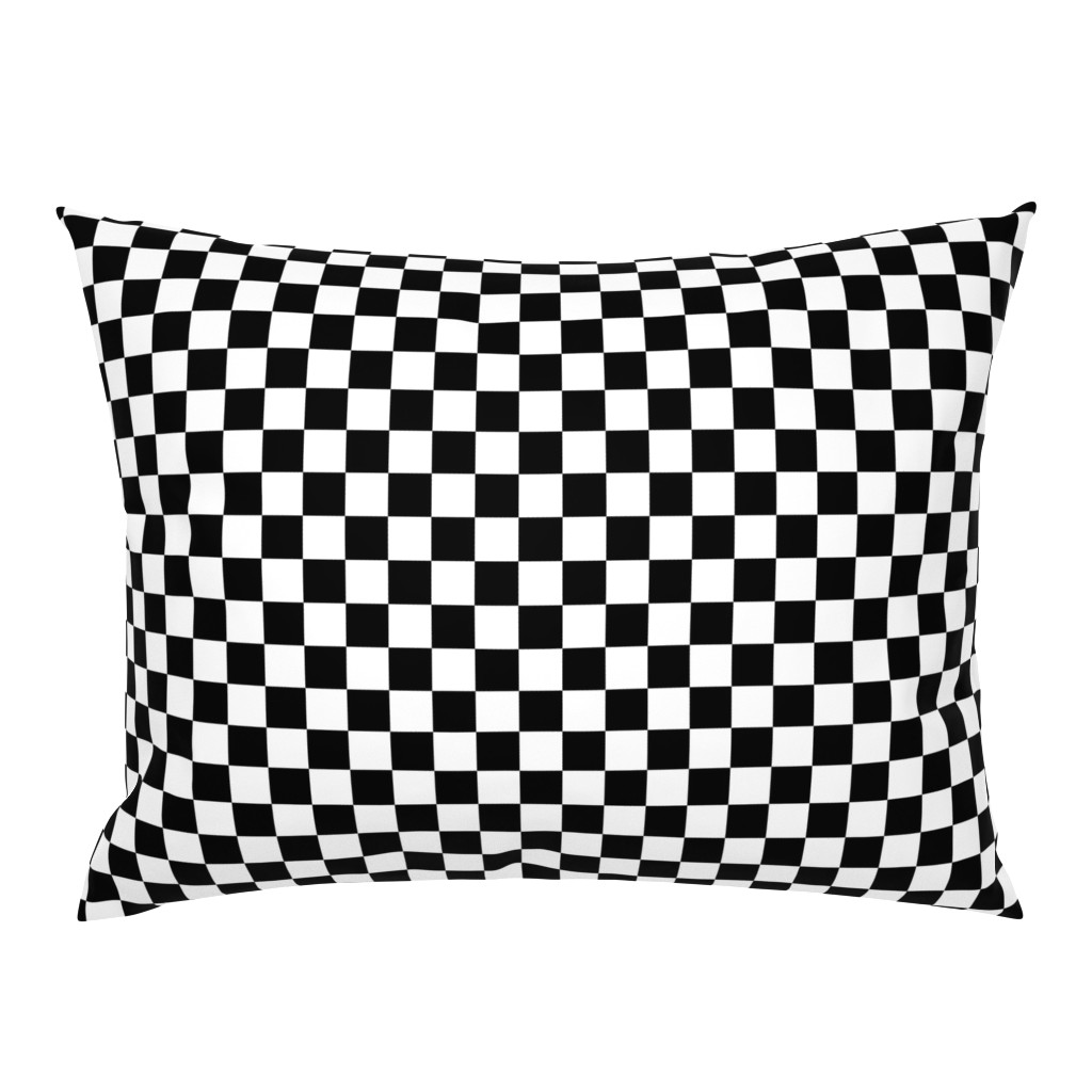 One Inch Black and White Checkered