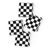 One Inch Black and White Checkered