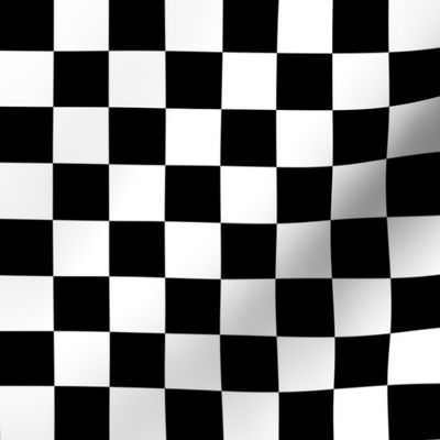 One Inch Black and White Checkered