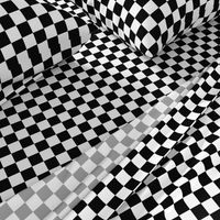 One Inch Black and White Checkered