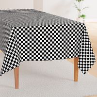 One Inch Black and White Checkered