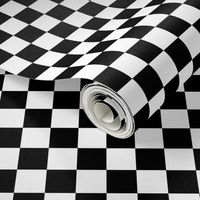 One Inch Black and White Checkered