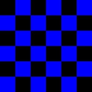 One Inch Black and Blue Checkered