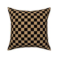 One Inch Black and Camel Brown Checkered