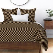 One Inch Black and Camel Brown Checkered