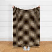 One Inch Black and Camel Brown Checkered