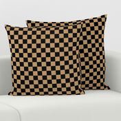 One Inch Black and Camel Brown Checkered