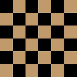 One Inch Black and Camel Brown Checkered