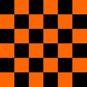 One Inch Black and Orange Checkered