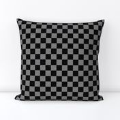 One Inch Black and Medium Gray Checkered