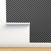 One Inch Black and Medium Gray Checkered