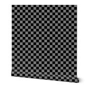 One Inch Black and Medium Gray Checkered