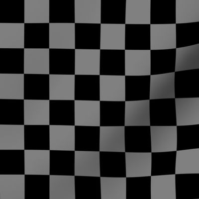 One Inch Black and Medium Gray Checkered