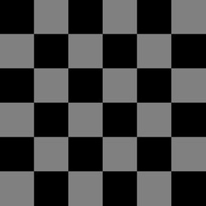 One Inch Black and Medium Gray Checkered