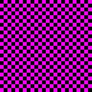 Quarter Inch Black and Magenta Pink Checkered