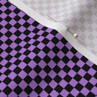 Quarter Inch Black and Lavender Purple Checkered