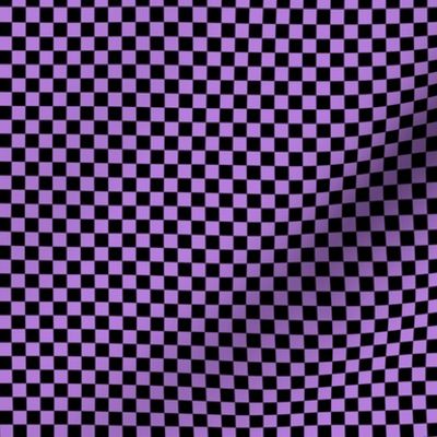 Quarter Inch Black and Lavender Purple Checkered