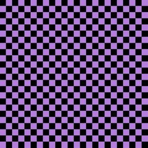 Quarter Inch Black and Lavender Purple Checkered
