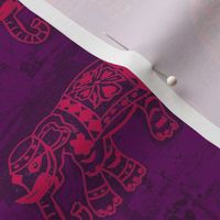 Pink Elephant Block on Purple