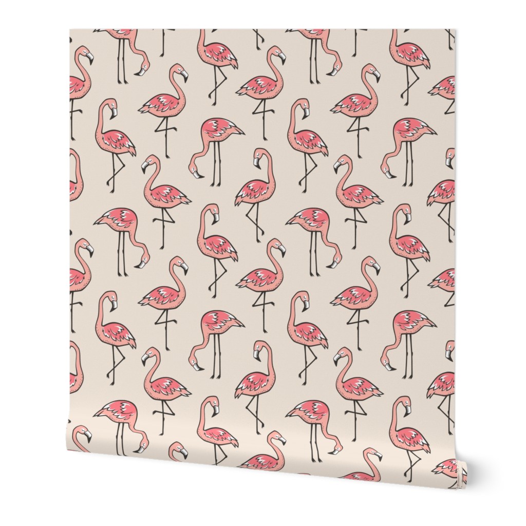 Flamingos in Peach