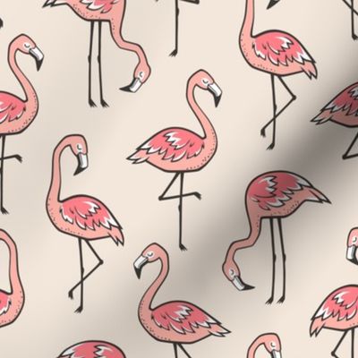 Flamingos in Peach