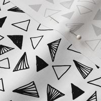 Triangles - Hand Drawn Black and White (Smaller) by Andrea Lauren