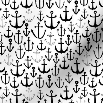 anchors // black and white nautical baby nursery fabric anchors fabric anchor design by andrea lauren