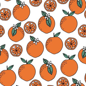 oranges // summer florida tropical citrus fruit seamless hand-drawn illustration 
