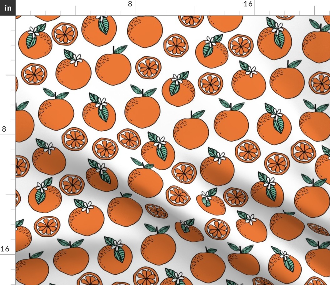 oranges // summer florida tropical citrus fruit seamless hand-drawn illustration 