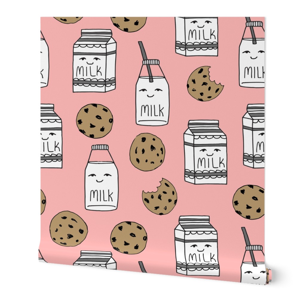 milk and cookies // pink milk jug kids food cute kids design