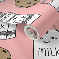 milk and cookies // pink milk jug kids food cute kids design