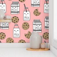 milk and cookies // pink milk jug kids food cute kids design