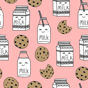 milk and cookies // pink milk jug kids food cute kids design