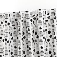 milk and cookies // black and white cookies small kids funny cute novelty print for kids