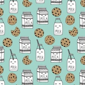 milk and cookies // mint food kids cute novelty prints