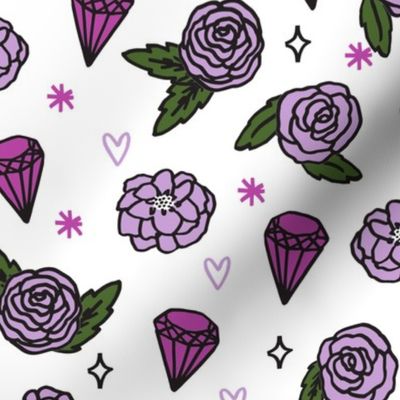 flowers // roses valentines purple pastel girly gem hearts cute girly design