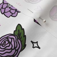 flowers // roses valentines purple pastel girly gem hearts cute girly design