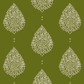 Moroccan Paisley  Olive - medium scale